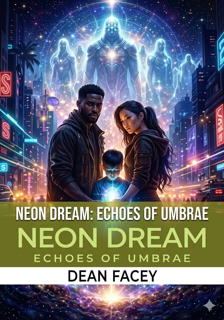 Neon Dream: Echoes of Umbrae book cover by Dean Facey