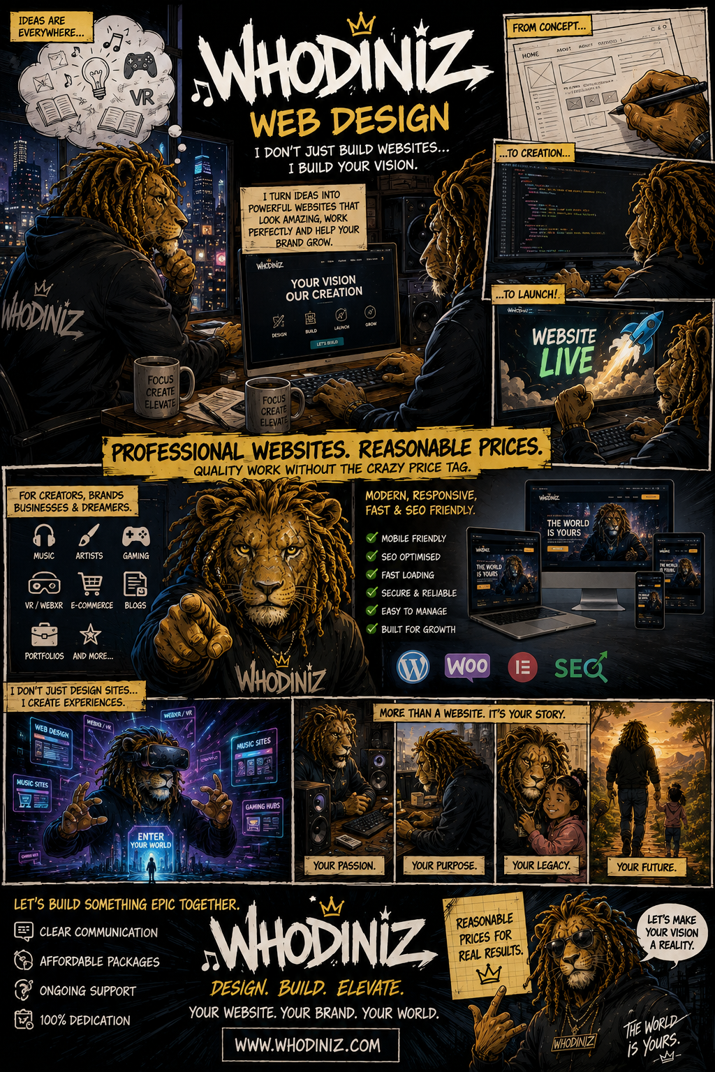 Whodiniz Web Design — professional websites at reasonable prices. Design. Build. Elevate.